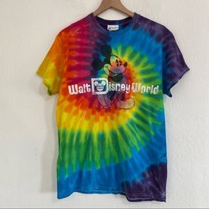 Disney Parks Men’s M Walt Disney World Tie Dye Mickey Print Short Sleeve Shirt